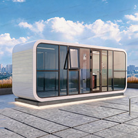 Casa Cápsula Prefabricada Modular Inteligente y Transpirable Personalizable Tipo Apple Cabin con Panel Sándwich en Contenedor de Envío de 40 pies