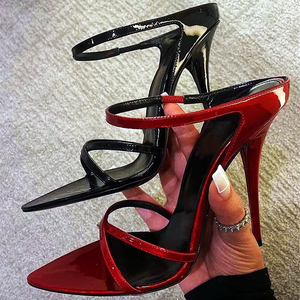 Escarpins Femme Talon Haut Shiny Fashion <b>Slides</b> Trendy Thin High Heel Mules Shoes for Women - Product Image 1