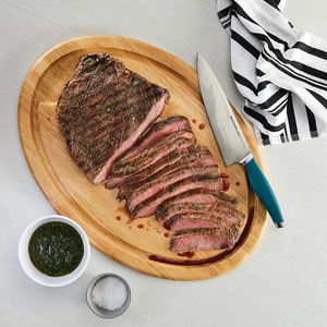 Planche à steak en bambou avec ensemble de couteaux pour la cuisine et la salle à manger - Product Image 1
