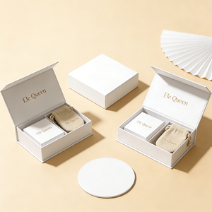 Luxury <b>Book</b> Shaped Magnetic Jewelry Box Set with Velvet Lining for Ring Earrings Bracelet - Product Image 1