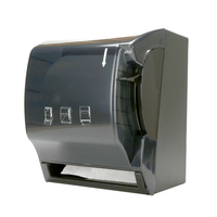 Distributeur de papier essuie-tout manuel mural moderne en plastique ABS noir à levier pour salle de bain, toilettes et cuisine