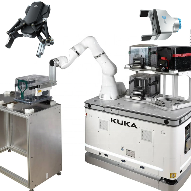 Industrial Autonomous Mobile Robot for Manufacturing with Automatic Loading and Unloading and Palletizing