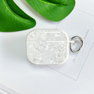 Coque en résine TPU à motif coquillage pour AirPods Pro/3/4/Pro2, Housse antichoc avec cordon, Coque AirPods en résine à motif coquillage - Product Image 2