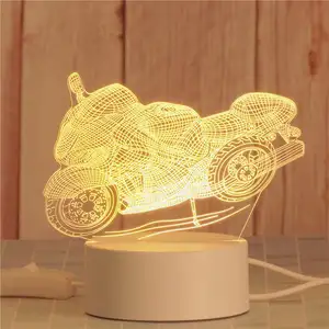 3DイリュージョンLEDランプクリエイティブ漫画ミニウォームアクリルLEDテーブルデスクランプデコレーションナイトライト