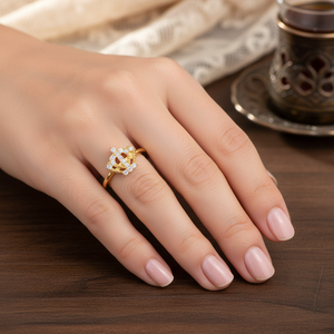 Corona diseño circón elegante anillo de racimo venta al por Mayor turco hecho a mano 925 joyería de plata esterlina - Product Image 3