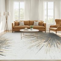 Modern Washable Area Rugs 8x10 Ultra-Thin Non-Slip Soft Velvet Abstract Living Room Rug Starburst Floor Rugs, Abstract Print