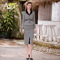 Tweed jupe haut de gamme Slim Fit professionnel costume et jupe pour femmes tenue jupe pour grosses femmes Prototype fabricant de vêtements