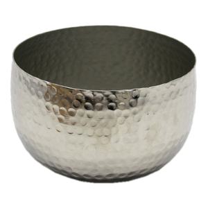 Vente en gros, en vrac, couleur argent, bol rond ouvert en aluminium nickelé, saladier fait à la main personnalisé - Product Image 3