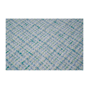 ผ้าทวีดแฟนซีคุณภาพพรีเมียม ผลิตในเกาหลี ลายตารางโอปอลสีขาว-เหลือง-เขียว รับผลิตแบบ OEM และ ODM ผ้าทอสั่งทำพิเศษ - Product Image 2