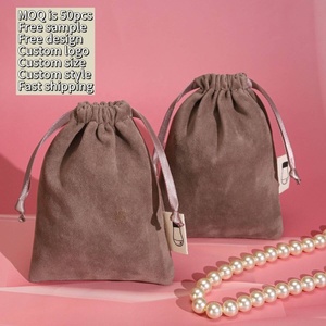 לוגו מותאם אישית מודפס קטיפה שרוך בושם תכשיטים תיק יוקרה זמש משקפיים אחסון אריזה קטיפה כיס - Product Image 2