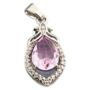 Colgante de cristal con forma de gota de agua con incrustaciones de piedra verde y engaste de garra para mujer, uso diario, colgantes solitarios, origen Yiwu - Product Image 2