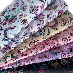 Bahan Kulit Sintetis PU dengan Desain Gambar Bunga, Pola Bordir Laser, untuk Tas dan Produk Kulit - Product Image 3