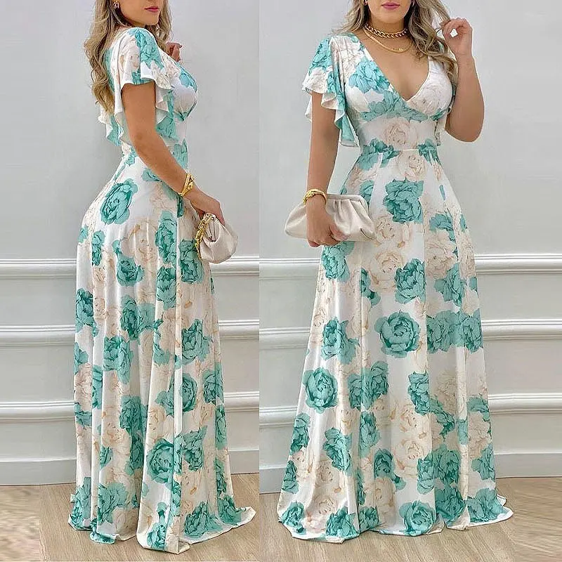 New Design Lady Clothing Evening Elegant Plus Size Women'S Dresses Women Print Big Swing Casual Dress