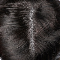 Prothèse capillaire pour homme en cheveux indiens Remy, mono lace front, ondulation naturelle, 100% nouée à la main