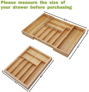 Di bambù Espandibile Portaposate 7 Scomparti Cassetto Organizzatore Premium Utensile Vassoio Da Cucina Regolabile di <span class=keywords><strong>Divisori</strong></span> <span class=keywords><strong>per</strong></span> Cassetti - Product Image 6