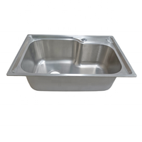 Évier de cuisine en acier inoxydable SUS201 de haute qualité, durable, économique et pratique, à cuve unique pressée, modèle Harbor 6844