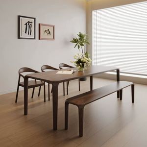 Mesa de comedor de madera maciza de nogal negro norteamericano y fresno con unión de mortaja y espiga, mesa de té para el hogar, mesa de escritorio de madera original - Product Image 4