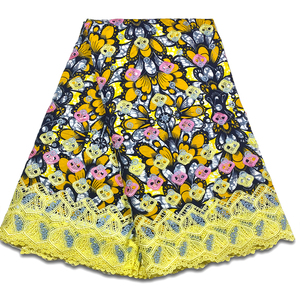 Tessuto con Stampe Colorate e Delicati Motivi Floreali Ricamati in Stile Ankara Wax Prints <span class=keywords><strong>Guipure</strong></span> 3D Lace - Product Image 6