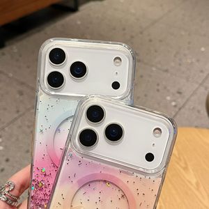 เคสโทรศัพท์มือถือมีกากเพชรแบบแม่เหล็กสำหรับ iPhone 14 15 16 17 PRO <span class=keywords><strong>MAX</strong></span> Star แบบใส - Product Image 4