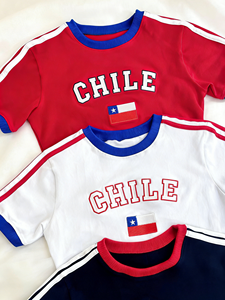 T-shirt court <span class=keywords><strong>sexy</strong></span> pour femme, coupe ajustée, taille haute, avec logo personnalisé et broderie drapeau national, style Baby Tee - Product Image 2
