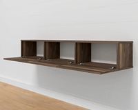 Meuble TV mural flottant en bois, style minimaliste moderne, pour téléviseurs jusqu'à 80 pouces, console multimédia de rangement pour salon