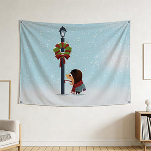 Drapeau 90x150cm représentant un enfant léchant un <span class=keywords><strong>lampadaire</strong></span> dans un jour neigeux, pour réchauffer chaque espace - prêt pour café, bar, maison et fête - Product Image 5