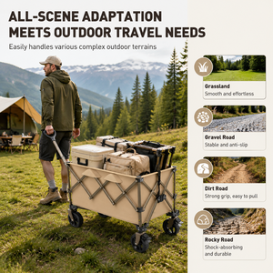 Carrito de Camping Plegable con Logotipo Personalizado, Ligero y Portátil, con Ruedas con Frenos Extraíbles, para Exteriores - Product Image 1