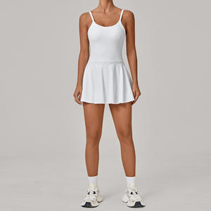 カスタムロゴ入りセクシーなストラップ付きタイトスポーツドレス、胸パッド付き、通気性抜群、アウトドアゴルフ、美しい背中、テニス、パデルドレス、女性用 - Product Image 3