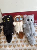 Estuche de Lápices de Felpa con Diseño de Gato Kawaii, Bolsa de Papelería de Peluche Suave, Bolsa de Maquillaje de Gran Capacidad para Estudiantes Escolares, Niñas, Regalo