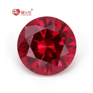 Großhandel 5 # roter Rubin alle Größen lose runde Brillant schliff #5 roter künstlicher Korund synthetischer Rubinstein