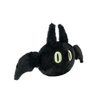 Chauve-souris en tissu brodé lumineux en peluche d'horreur douce unique qui brille dans le noir pour Halloween anniversaire rempli de coton PP