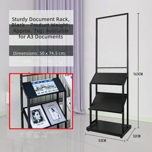 Expositor Metálico de Doble Uso para la Página Promocional Superior y Expositor de 3 Niveles Inferiores para Manuales/Revistas/Libros - Product Image 2