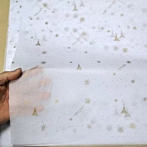 Papier cadeau personnalisé en papier de soie translucide à motifs floraux et flocons de neige pour l'emballage de vêtements - Product Image 2