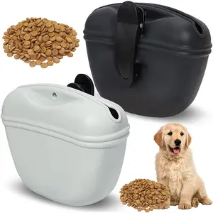 Qbellpet dog portable walking Pet training purse silicone pet snack dog food bag waist clip silicone dog treat pouch bag