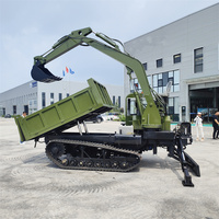 Forstmaschinen Maßgeschneiderter Mini Raupendumper Kompakter Farmtraktor mit Bagger