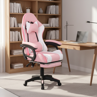Vente en gros de chaise d'ordinateur pivotante confortable chaise de jeu ergonomique réglable à lumière LED avec repose-pieds de massage