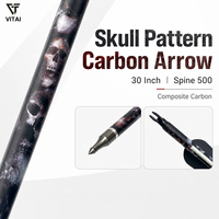Flèches de tir à l'arc en carbone Spine 500 de 30 pouces avec motif crâne imprimé sur le fût pour la pratique et l'entraînement en extérieur