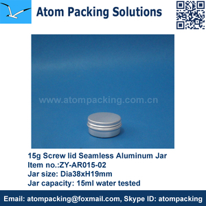 Rỗng Lưu Trữ 15G 30G 60G 80G 100G Nhôm Tin Jar <span class=keywords><strong>Container</strong></span> Kim Loại Lon Với Vít Có Nắp Đậy Cho Chăm Sóc Da Mặt Kem Mắt Kem - Product Image 5