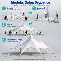 Tente d'événement robuste 13x12m pour complexe hôtelier avec structure galvanisée résistante au vent et auvent Oxford ignifuge pour le glamping LY-8