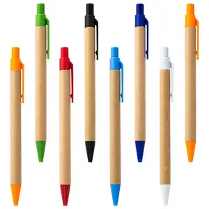 Promosyon Logo özel geri dönüşümlü kağıt tükenmez kalem çevre dostu tükenmez kalem ile ucuz fiyat
