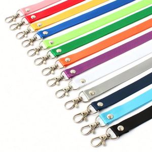 Wholesale Custom No logo Sublimation Polyester Roll Blank Plain White Lanyards in Bulk - Product Image 3