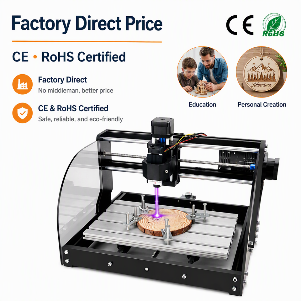 Wodden Cnc Router Machine 3018 Pro Max Mini CNC Router Wood Acrylic Plastic 2 in 1 775 Spindle ...