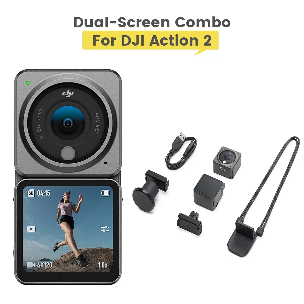 DJI Action 2 Dual-Screen Combo Portable & Wearable 4K 120fps & Super Wide FOV HorizonSteady 10m Waterproof Camera New In Stock