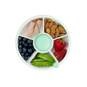 Divided Serving Tray <b>Lid</b> Handle Portable Snack Platters Kitchen Food Container Rotatable Spice Compartment <b>Storage</b> <b>Box</b> ABS 1-3L - Product Image 1