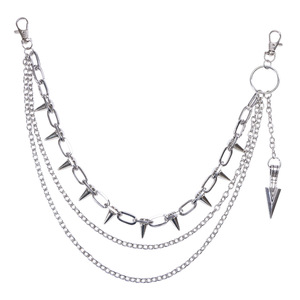 Cadena de cintura multicapa con remaches de aleación de zinc, decoración vaquera, cadena corporal informal de moda - Product Image 5