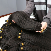 Extensions de cheveux indiens 100% gingembre, cuticules, cheveux humains, crépus lisses, Microlink ips