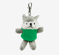 Logo Loup Porte-clés en peluche Logo personnalisé Cadeaux d'entreprise pour les salons professionnels Campagnes de marque Soft Durable Business