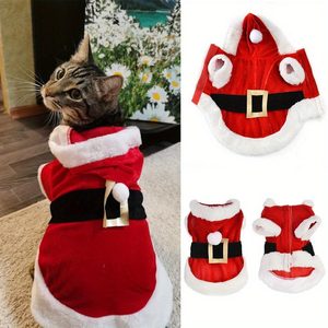 Sudadera con Capucha de Algodón para Mascotas C074, Diseño Navideño de Santa Claus, Ropa de Invierno para Perros, Talla XS, Diseño de Dibujos Animados Cómodo - Product Image 4