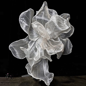 Organza réaliste, grande <span class=keywords><strong>fleur</strong></span>, installation artistique faite à la main, décoration florale de mariage, accessoires de mise en scène, imperméable, léger - Product Image 6