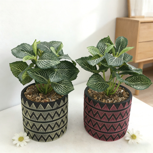 <span class=keywords><strong>Maceta</strong></span> Cuadrada de Hormigón Color Terracota con Arreglo de <span class=keywords><strong>Lavanda</strong></span> y Margaritas Artificiales - Decoración de Interiores - Product Image 2